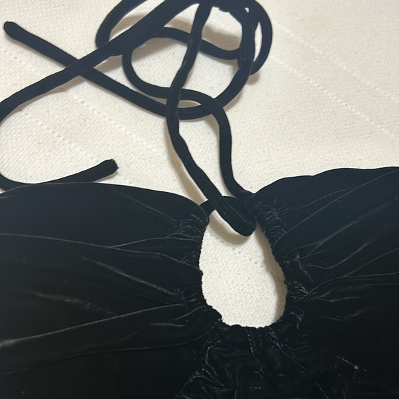 Zara Draped Velvet Mini Halter Dress - Picture 5 of 5